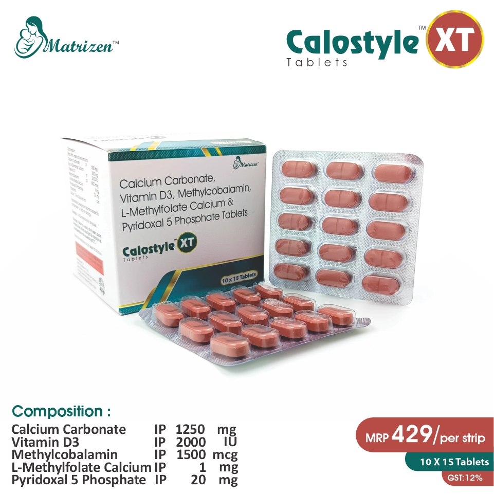 Calcium Carbonate + Vitamin D3 + Methylcobalamin + L-Methyl Folate Tablet at Best Price in PCD Pharma Franchise for Bone Health & Neurological Support.